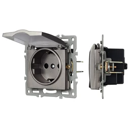 Фото #1 товара Механизм розетки влагозащищённый SCT-MCP-PL-GR (250V, 16A) (Arlight, -)