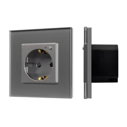 Фото #1 товара Розетка электрическая с Zigbee управлением SCT-OMALI-EUZB1-PL-GR (240V, 16A, Zigbee) (Arlight, -)