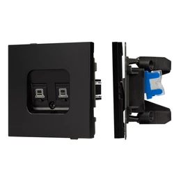 Фото #1 товара Механизм компьютерной розетки двойной SCT-TENDO-MPC2-PL-BK (RJ-45, CAT6) (Arlight, Черный)