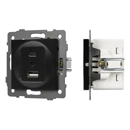 Фото #1 товара Механизм USB розетки SCT-MUAC-PL-BK-V (5V, 3A, QC4) (Arlight, -)