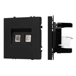 Фото #1 товара Механизм сдвоенной компьютерной розетки SCT-NOBE-MPC2-SFPL-BK (RJ-45, CAT6) (Arlight, Черный оникс)