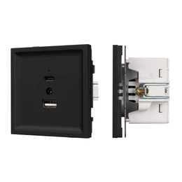 Фото #1 товара Механизм USB розетки SCT-TENDO-MUAC-SFPL-BK (5V, 3A, QC3) (Arlight, Матовый черный)