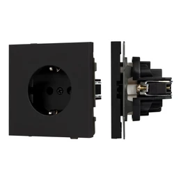 Фото #1 товара Механизм электрической розетки SCT-TENDO-MEU1-SFPL-BK (230V, 16A) (Arlight, Матовый черный)