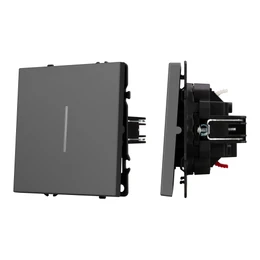 Фото #1 товара Механизм выключателя одноклавишный проходной LED SWT-NOBE-MKP1-SFPL-L-GR (230V, 10A) (Arlight, Серый базальт)