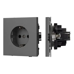 Фото #1 товара Механизм электрической розетки SCT-TENDO-MEU1-SFPL-GR (230V, 16A) (Arlight, Матовый графитовый)