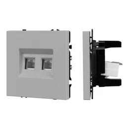 Фото #1 товара Механизм сдвоенной компьютерной розетки SCT-NOBE-MPC2-SFPL-IS (RJ-45, CAT6) (Arlight, Никель)