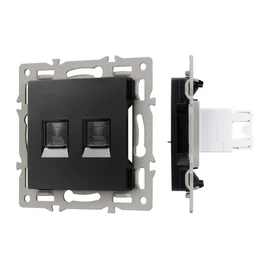 Фото #1 товара Механизм компьютерной розетки двойной SCT-MPC2-PL-BK (RJ-45, CAT6) (Arlight, -)