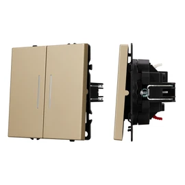 Фото #1 товара Механизм выключателя двухклавишный непроходной LED SWT-NOBE-MK02-SFPL-L-GD (230V, 10A) (Arlight, Золотой песок)