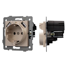 Фото #1 товара Механизм розетки с USB зарядкой SCT-MUAA-PL-GD-V (250V, 16A) (Arlight, -)