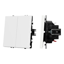 Фото #1 товара Механизм выключателя двухклавишный проходной SWT-NOBE-MKP2-SFPL-WH (230V, 10A) (Arlight, Белый кварц)