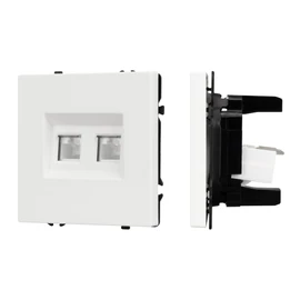 Фото #1 товара Механизм сдвоенной компьютерной розетки SCT-NOBE-MPC2-SFPL-WH (RJ-45, CAT6) (Arlight, Белый кварц)