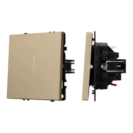Фото #1 товара Механизм выключателя одноклавишный проходной LED SWT-NOBE-MKP1-SFPL-L-GD (230V, 10A) (Arlight, Золотой песок)