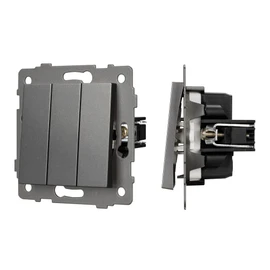 Фото #1 товара Механизм выключателя трехклавишный непроходной SWT-MK03-PL-GR-V (250V, 10A) (Arlight, -)