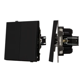 Фото #1 товара Механизм выключателя двухклавишный проходной SWT-TENDO-MKP2-SFPL-BK (230V, 10A) (Arlight, Матовый черный)