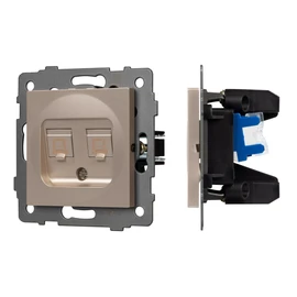 Фото #1 товара Механизм компьютерной розетки двойной SCT-MPC2-PL-GD-V (RJ-45, CAT6) (Arlight, -)