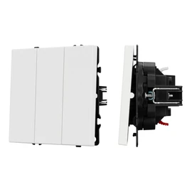 Фото #1 товара Механизм выключателя трехклавишный непроходной SWT-NOBE-MK03-SFPL-WH (230V, 10A) (Arlight, Белый кварц)