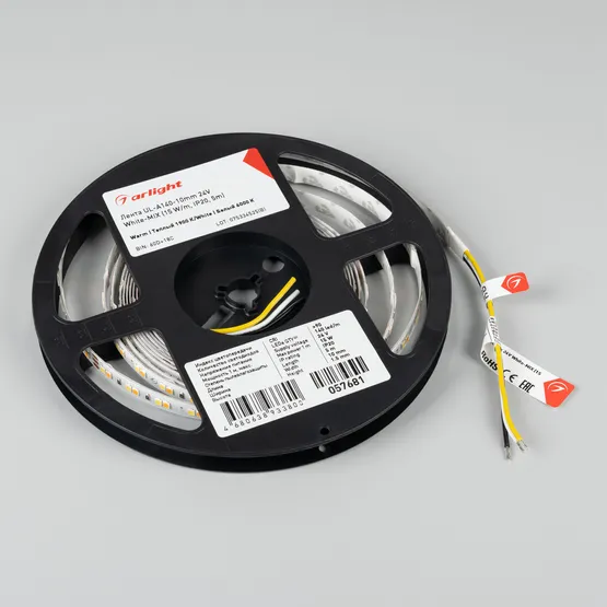 Фото #4 товара Светодиодная лента UL-A140-10mm 24V White-MIX (15 W/m, IP20, 5m) (Arlight, Изменяемая ЦТ)