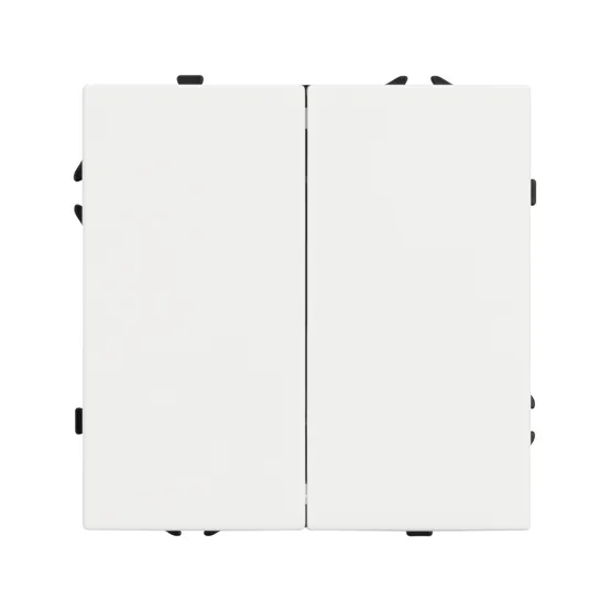 Фото #3 товара Механизм выключателя двухклавишный проходной SWT-NOBE-MKP2-SFPL-WH (230V, 10A) (Arlight, Белый кварц)