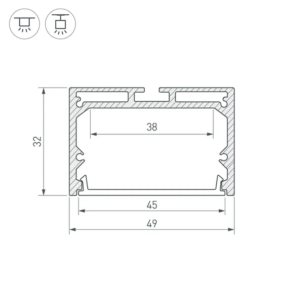 Фото #3 товара Профиль SL-LINE-4932-3000 BLACK (Arlight, Алюминий)