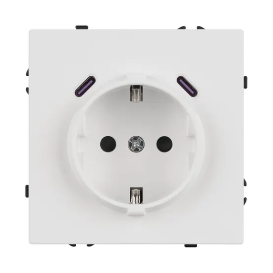 Фото #3 товара ARL NOBE Розетка зк со шторками с USB тип C+С софт-тач белый кварц SCT-MUCC-SFPL-WH (250V, 16A) (Arlight, -)