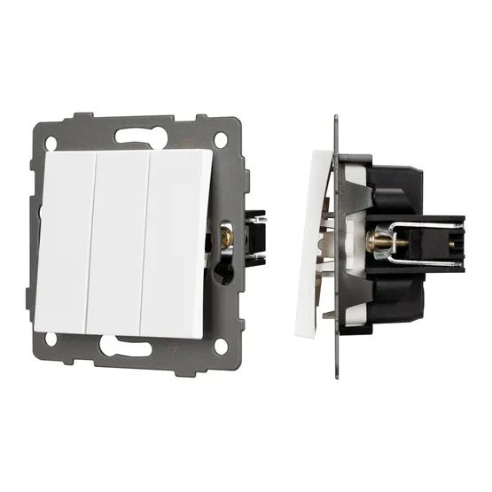 Фото #1 товара Механизм выключателя трехклавишный непроходной SWT-MK03-PL-WH-V (250V, 10A) (Arlight, -)