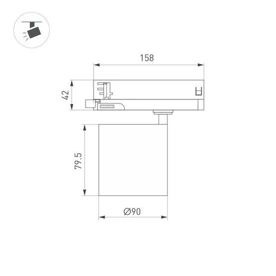 Фото #6 товара Светильник LGD-DYKE-4TR-R90-26W Day4000 (WH, 20 deg, 230V) (Arlight, IP20 Металл, 5 лет)