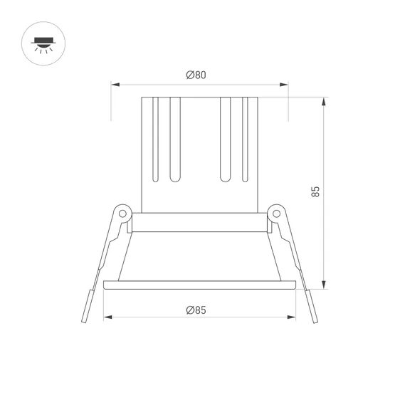 Фото #4 товара Светильник MS-FLOW-BUILT-R85-6W Day4000 (WH, 55 deg, 230V) (Arlight, IP20 Металл, 5 лет)