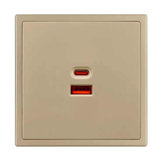 Фото #4 товара ARL NOBE USB Розетка тип A+C софт-тач золотой песок SCT-MUAC-SFPL-FC-GD (65W, QC3) (Arlight, -)