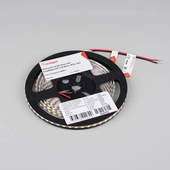 Фото #3 товара Светодиодная лента FC-A120-5mm 24V Сool8K-CX1 (10 W/m, IP20, 5m) (Arlight, резка 1 светодиод)