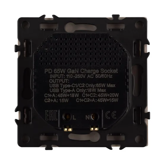 Фото #4 товара Механизм розетки с быстрой USB зарядкой SCT-NOBE-MUACC-SFPL-FC-CA (65W, QC3) (Arlight, -)