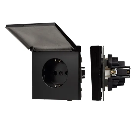 Фото #1 товара Механизм розетки влагозащищённый SCT-TENDO-MCP-PL-BK (230V, 16A) (Arlight, Черный)