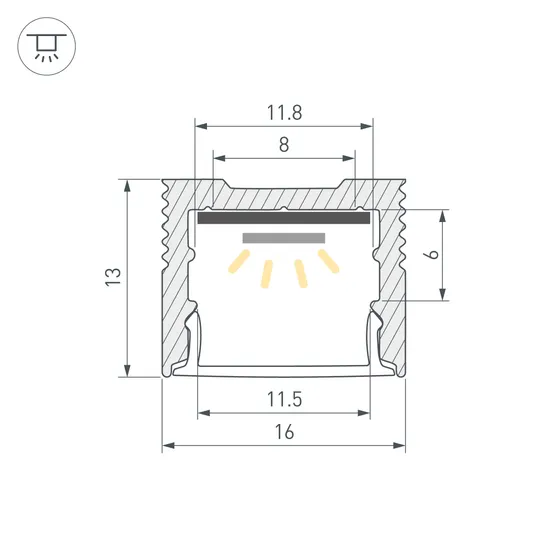 Фото #3 товара Профиль SL-SLIM-H13M-2000 ANOD (Arlight, Алюминий)