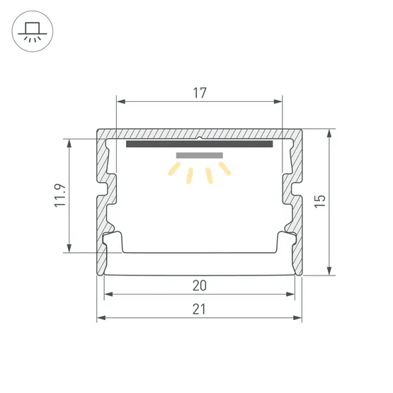 Фото #3 товара Профиль FANTOM-BENT-W21-SIDE-2000 ANOD (Arlight, Алюминий)