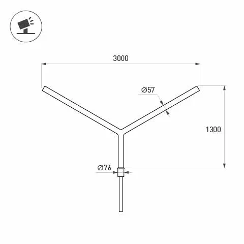 Фото #2 товара Кронштейн OXOR-SY2-3000x76-L1300 BLACK (Arlight, Сталь)