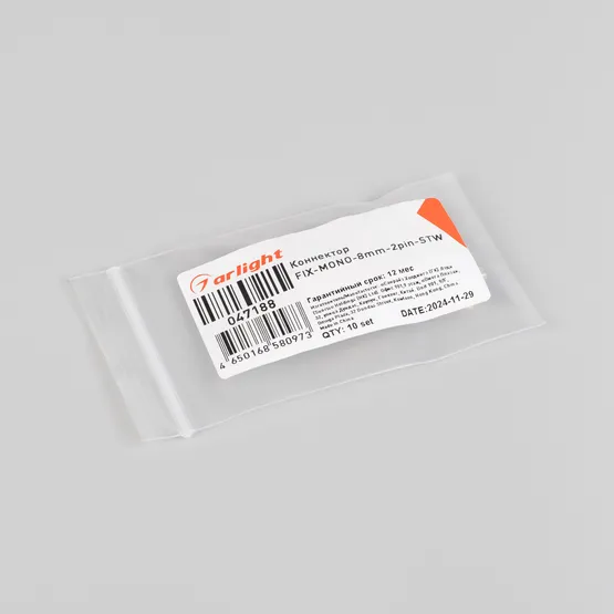 Фото #3 товара Коннектор FIX-MONO-8mm-2pin-STW  (Arlight, Прозрачный)