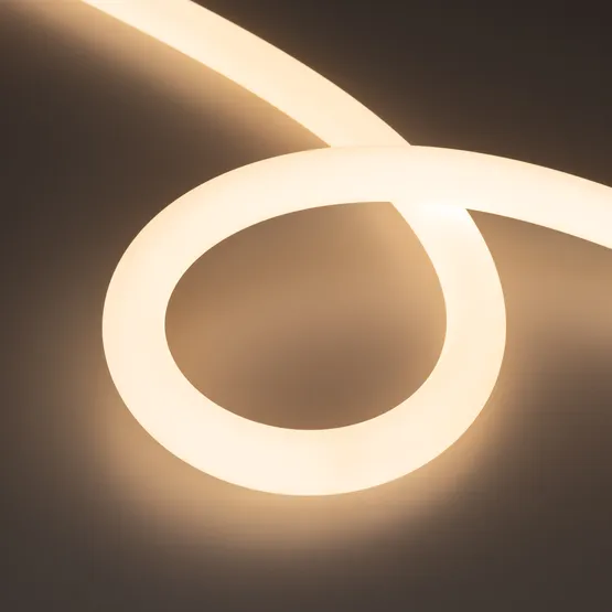 Фото #1 товара Светодиодная лента герметичная MOONLIGHT-TOP-FP-X1088-D25mm 24V Warm3000 (20 W/m, IP65, 5m, wire x1) (Arlight, Вывод прямой, 3 года)