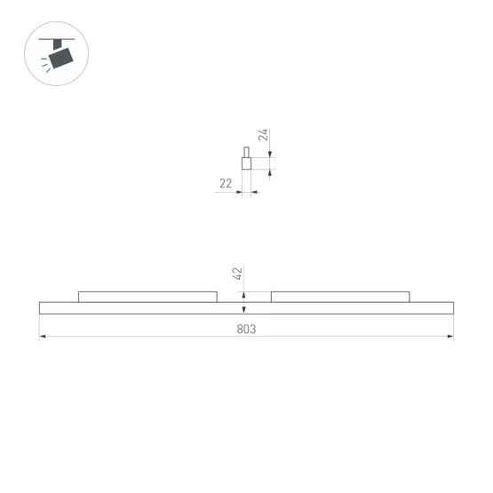 Фото #2 товара Светильник MAG-ORIENT-FLAT-L800-27W Day4000 (BK, 100 deg, 48V) (Arlight, IP20 Металл, 5 лет)