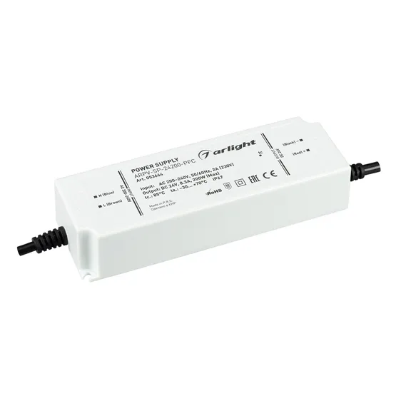 Фото товара Блок питания ARPV-SP-24200-PFC (24V, 8.3A, 200W) (Arlight, IP67 Пластик, 5 лет)