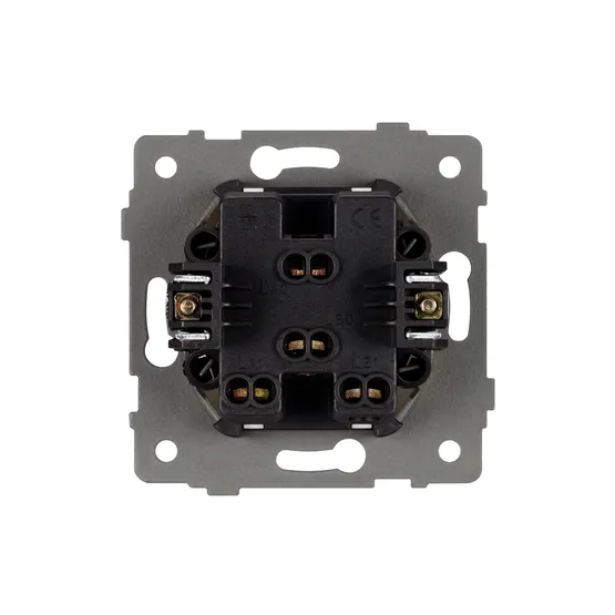 Фото #3 товара Механизм выключателя двухклавишный самовозвратный SWT-MKR2-PL-BK-V (250V, 10A) (Arlight, -)