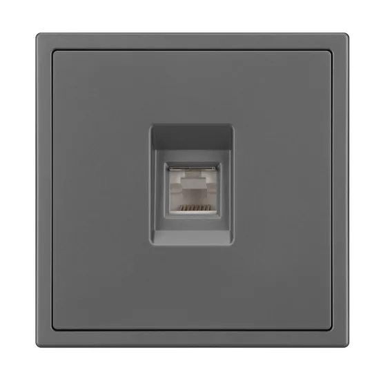 Фото #3 товара Механизм компьютерной розетки SCT-NOBE-MPC1-SFPL-GR (RJ-45, CAT6) (Arlight, Серый базальт)