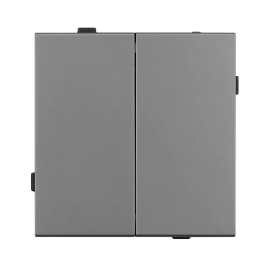 Фото #2 товара Механизм выключателя двухклавишный проходной SWT-TENDO-MKP2-PL-GR (230V, 10A) (Arlight, Графитовый)