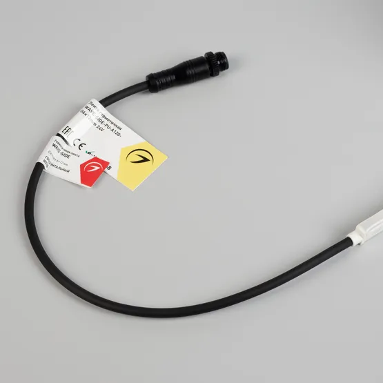 Фото #2 товара Светодиодная лента герметичная WAVE-SIDE-PU-A120-06x12mm 24V Warm3500 (8 W/m, IP68, 1m, wire x1) (Arlight, Вывод прямой, 3 года)