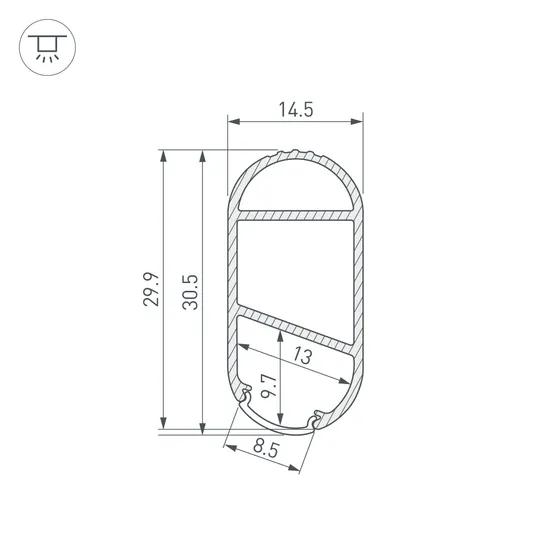 Фото #3 товара Профиль WARDROBE-1530-2000 ANOD (Arlight, Алюминий)