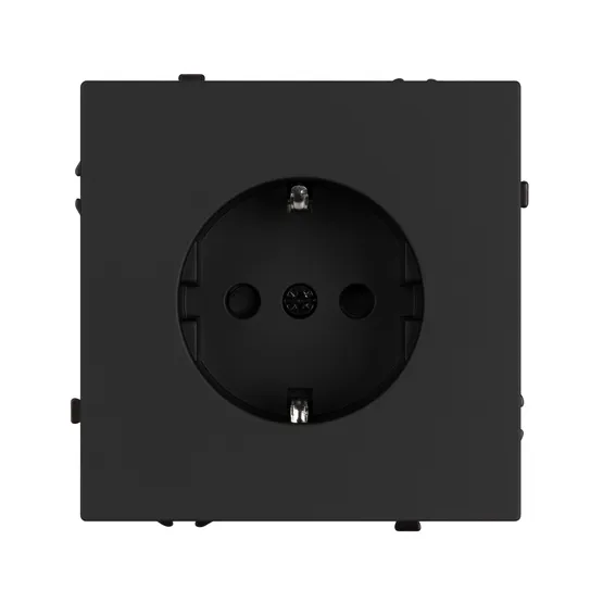 Фото #2 товара Механизм электрической розетки SCT-NOBE-MEU1-SFPL-BK (230V, 16A) (Arlight, Черный оникс)