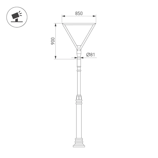 Фото #2 товара Светильник OXOR-TRILEIS-900x850х80-50W Day4000 (BK, 120 deg, 230V) IP65  (Arlight, -)
