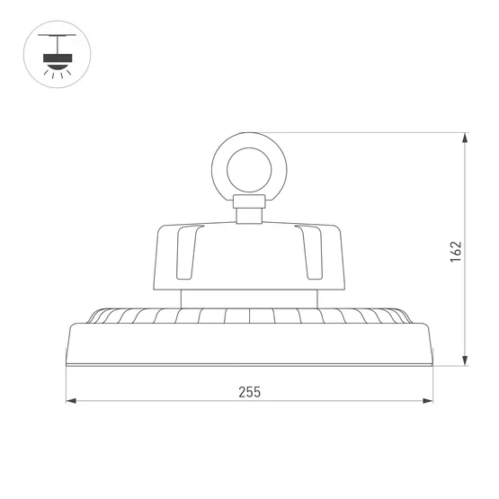 Фото #4 товара Светильник SP-ERCON-R255-150W White5000 (BK, 90 deg, 230V) (Arlight, IP65 Металл, 5 лет)