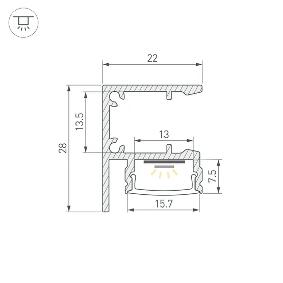 Фото #3 товара Профиль WALL-2228-2000 ANOD (Arlight, Алюминий)