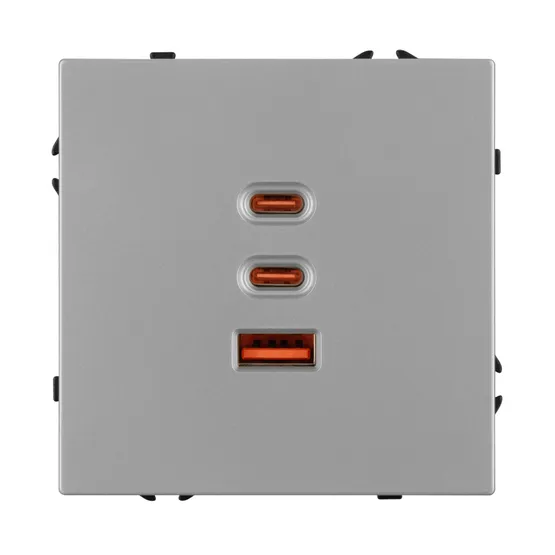 Фото #3 товара Механизм розетки с быстрой USB зарядкой SCT-NOBE-MUACC-SFPL-FC-IS (65W, QC3) (Arlight, -)
