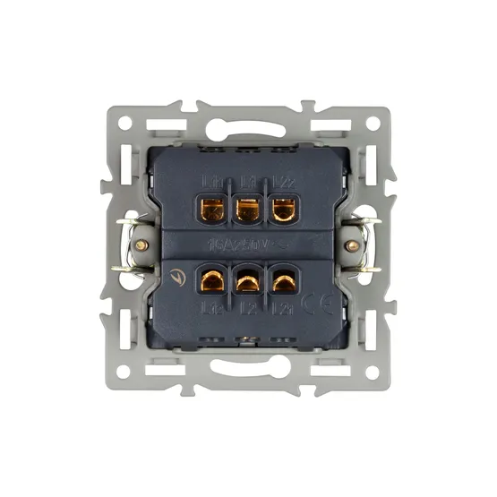 Фото #3 товара Механизм выключателя двухклавишный проходной SWT-MKP2-PL-GR (250V, 16A) (Arlight, -)