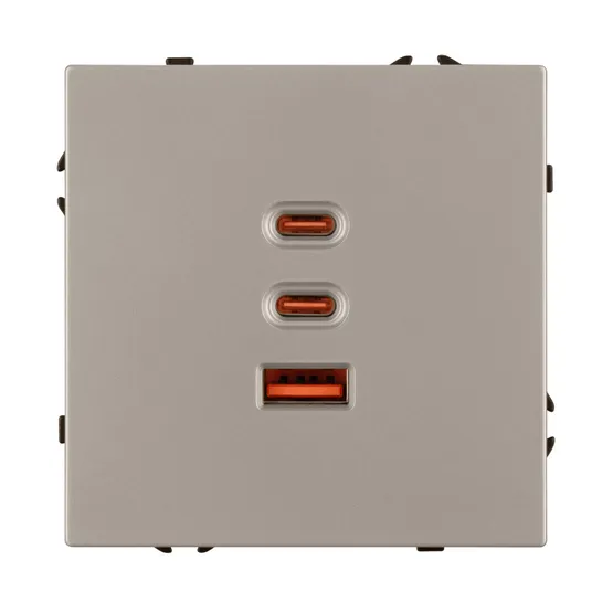Фото #3 товара Механизм розетки с быстрой USB зарядкой SCT-NOBE-MUACC-SFPL-FC-CA (65W, QC3) (Arlight, -)